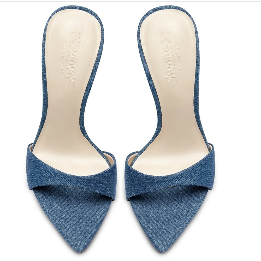 Chic Denim Open-Toe Heels